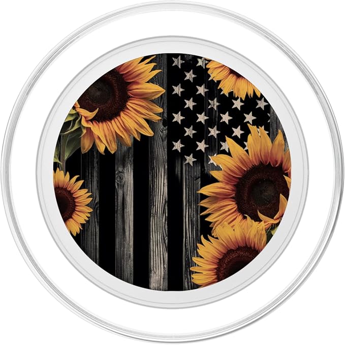 Rustic American Flag | Sunflower Country Design PopSockets Adhesive PopGrip