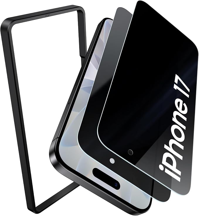 SSLOTSCASE for iPhone 17 Privacy Screen Protector [2 Pack] [9H Hardness] | Anti Spy Tempered Glass Film Military Grade Shatterproof Easy Installation Anti Reflective Screen Protector for iPhone 17