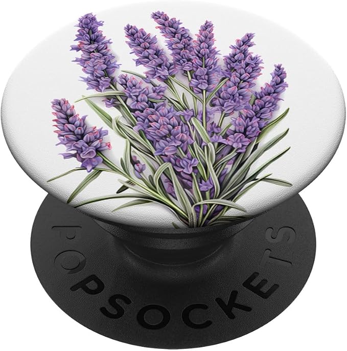 A Lavender Bouquet in Purple Watercolors A Flowery Lavender PopSockets PopGrip for MagSafe