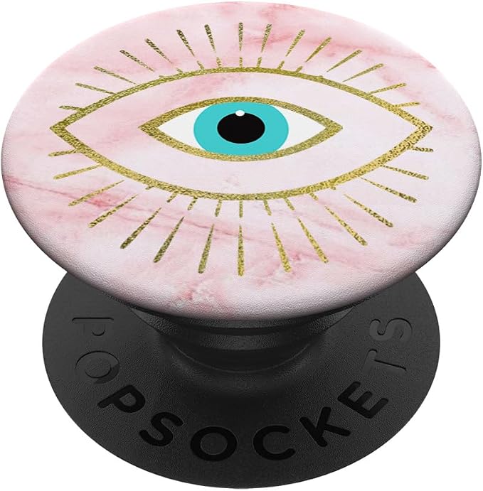 Yellow Evil Eye Pink White PopSockets Adhesive PopGrip
