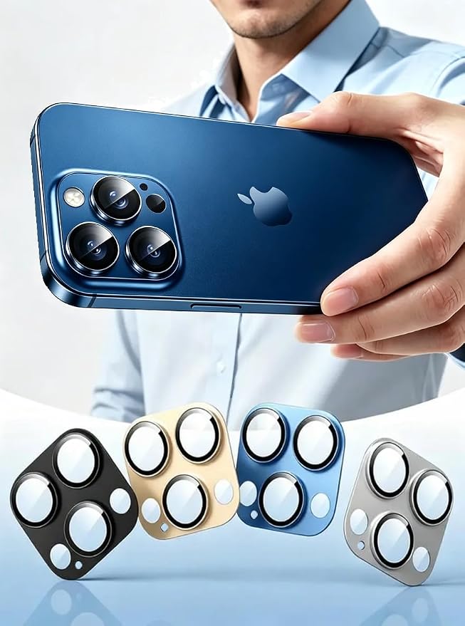 [2 Pack] Compatible for iPhone 13 Pro/iPhone 13 Pro Max Camera Lens Protector Metal Plus Tempered Glass Camera Cover Oneness Design Ultra Clear Anti-Explosion Black+Black