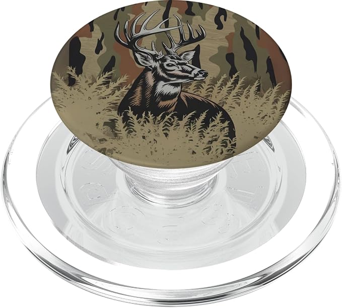 Aesthetic Whitetail Deer Bottomland Camo Deer Hunting Camo PopSockets PopGrip for MagSafe