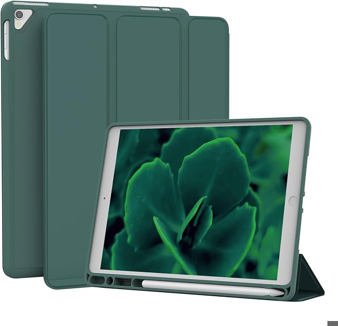 Case for iPad 6th / 5th Generation 9.7-inch iPad Air 2 /Air 1 | Smart Trifold Stand Shockproof Case with Pencil Holder Auto Wake/Sleep Cover Viewing &amp Typing Angles Black Flowers