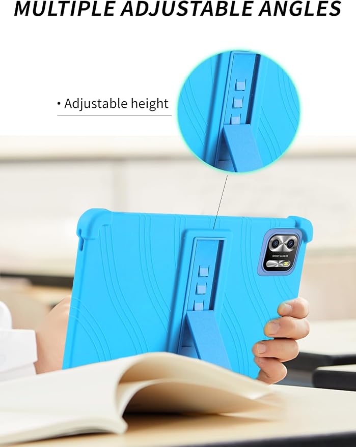 Case for PRITOM B8/PRITOM L8/VASOUN Tab8 Tablet 8 Inch- Soft Silicone Shock Proof Lightweight Stand Rubber Shell Protective CoverKids Friendly Soft Silicone Adjustable Stand CoverBlack