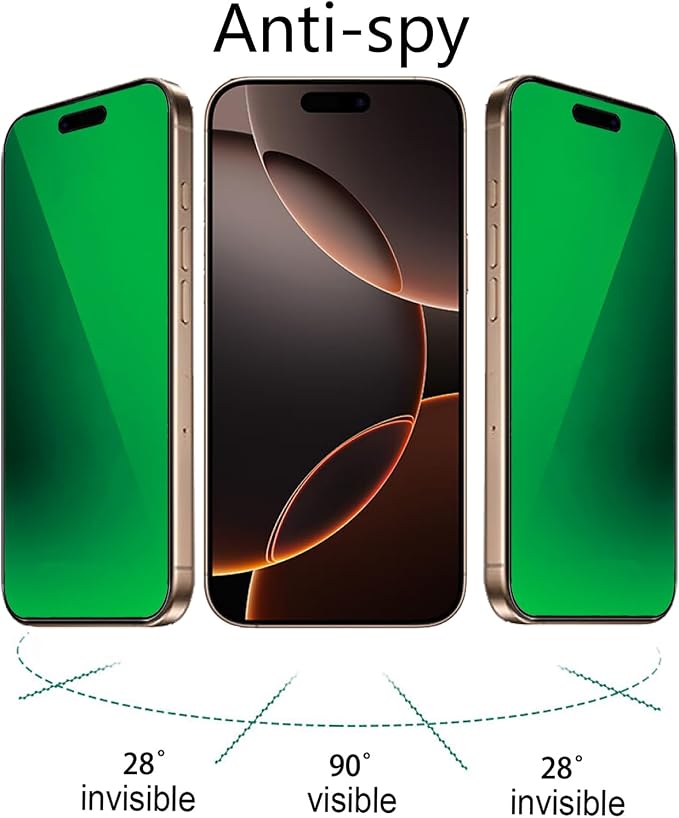 2 Pack Anti-Blue Privacy Tempered Glass Suit for iPhone 11 / iPhone XR Mirror Anti-Spy Screen Protector Anti-Peeping Film Electroplated 9H Hardness Anti-scratch 6.1 inch(Green)