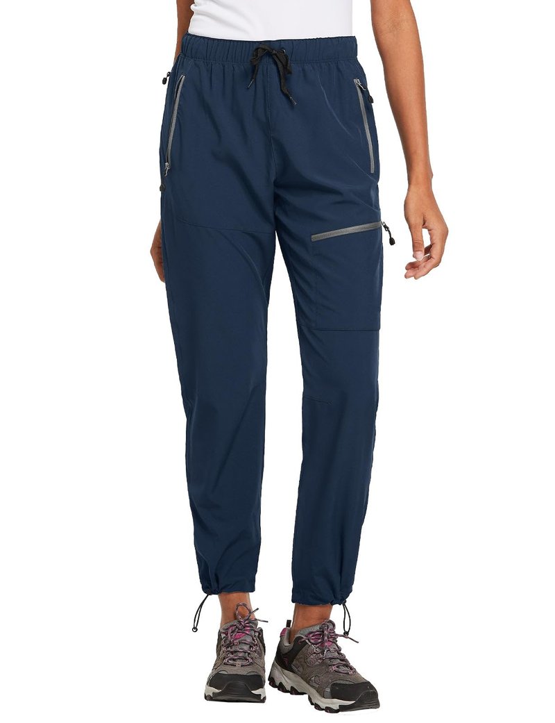 baleaf Cargo Pants for Women Petite Joggers Lightweight Quick Dry Pant Water Resistant 27'' Travel Workout Athletic Trip 27''-Navy Blue 2XL