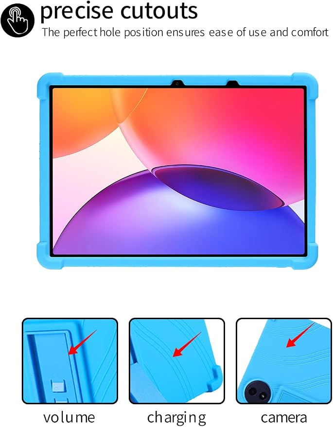 for TCL TAB A1 Plus 12.2 Inch Tablet CaseBOVUGAC Adjustable Stand Shockproof Easy Installation Slim and Lightweight Premium Silicone Protective Shell for TCL TABA1 Plus 12 Case Cover.(Black)