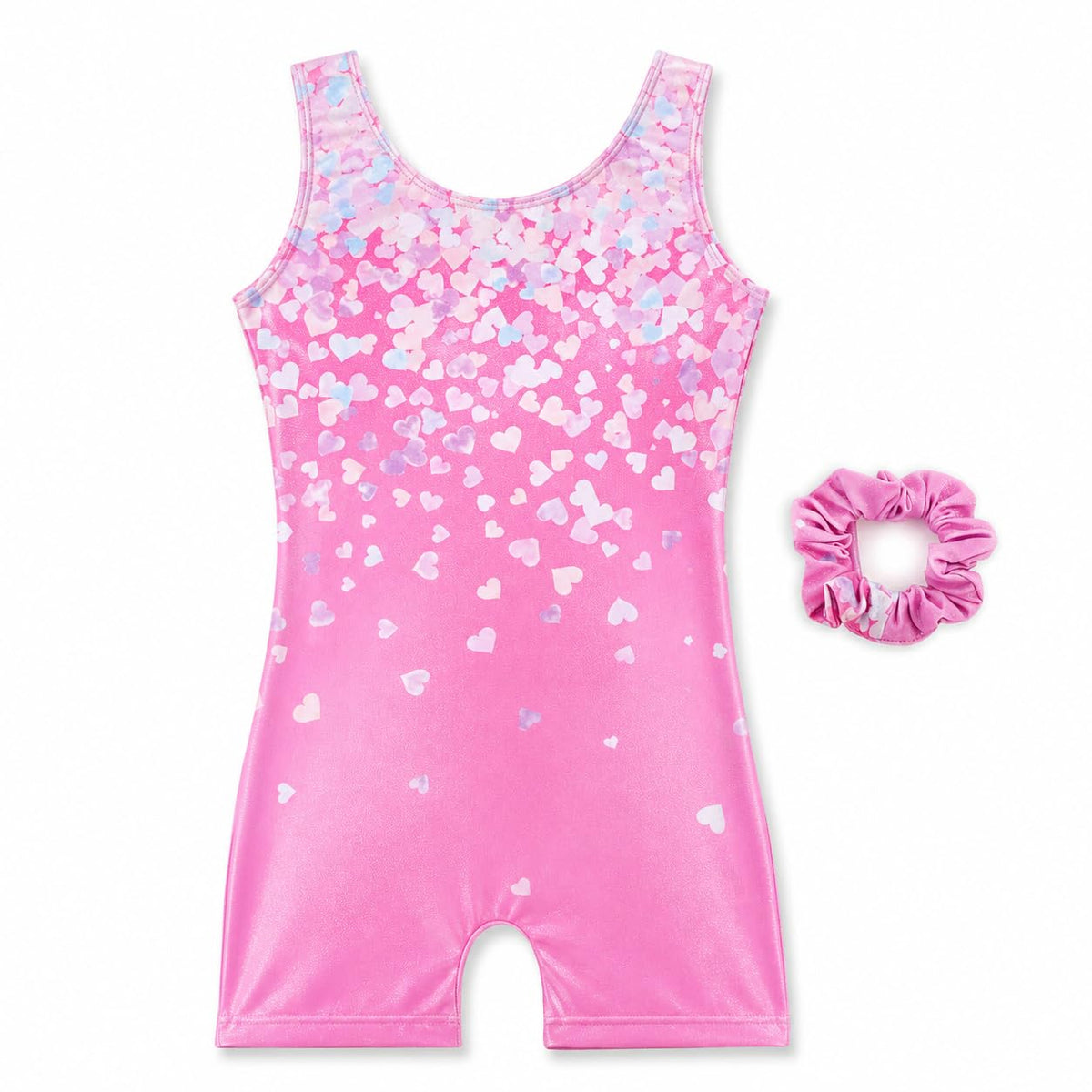 Tstiti Gymnastics Leotards For Girls with Hair Scrunchie