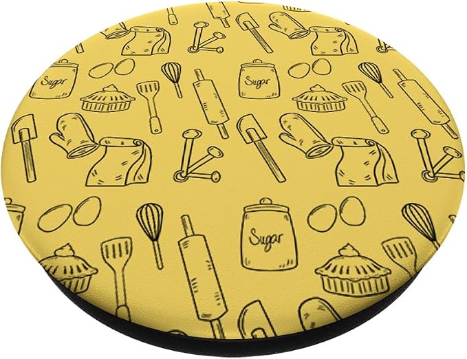 Baking Tools Ingredients Pattern Cute Pastry Chef Baker Gift PopSockets Swappable PopGrip