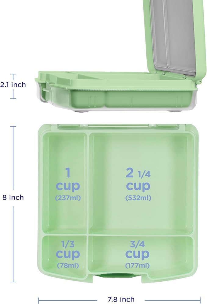 Ubbi Bento Lunch Box for Kids Back to School with 4 Compartments, BPA-Free, Leakproof, Dishwasher Safe, Food-Safe Material, Portion-Controlled Meal Container, Sugar Snap
