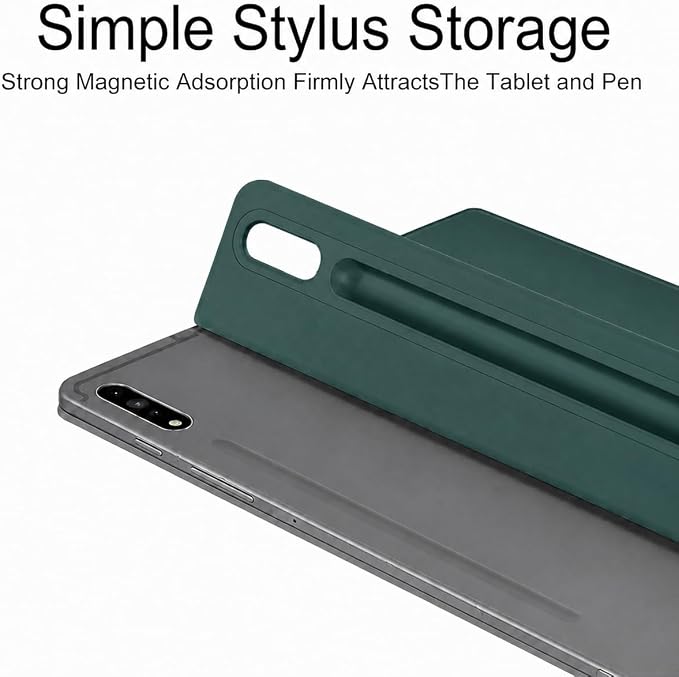 Magnetic Case for Galaxy Tab S8 Plus 12.4 inch 2022/Galaxy Tab S7 FE 2021/Galaxy Tab S7 Plus 2020 with Pen Holder Lightweight and Slim Magnetic Stand Case with Auto Sleep/Wake Black