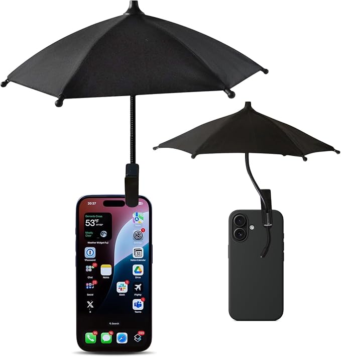 Phone Umbrella - Anti-Glare Sun Shade Phone Umbrella for Sun iPhone Clip On umbrella for phone sun shade Protects from Sunlight and Glare Outdoor Activities Universal Fit for All Smartphones