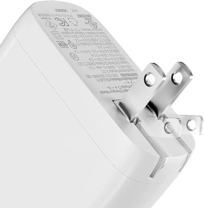 Amazon Basics 68W Two-Port GaN Wall Charger with 1 USB-C (60W) &amp 1 USB-A Ports (18W) with PD for Laptops Tablets &amp Phones (iPhone 16/15/14/13/12/11/X iPad MacPro Samsung More) Non-PPS B