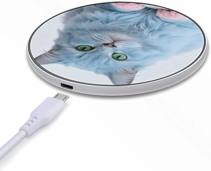 Blue Mist Spirit Wireless Charger Fast Charging Pad | Anti-Slip Qi Certified Wireless Charging Pad for All Phones with Wireless Charging Function for Home Office Travel