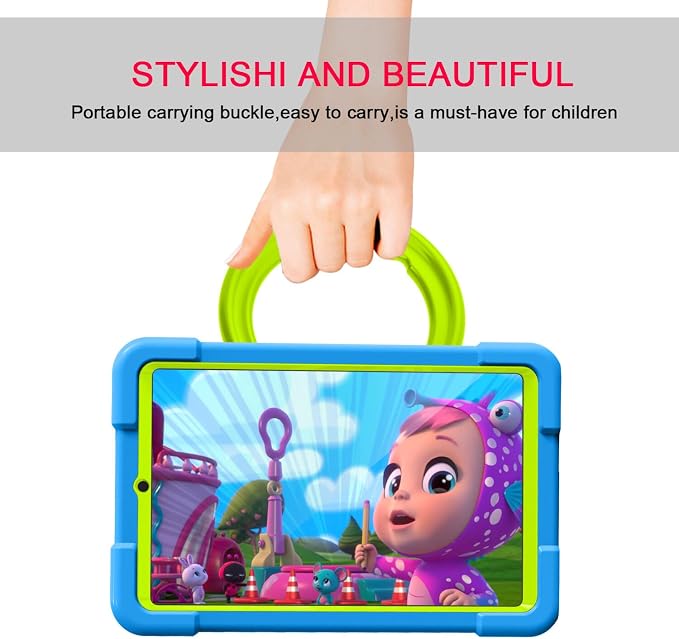 AKABEILA Compatible with Amazon Fire HD 8 2020/2022 Tablet Case，Rugged Kids Case with Stand Lightweight Shockproof Kids Friendly Tablet Cover Black