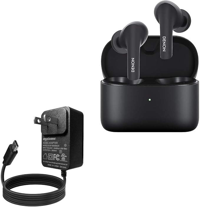 BoxWave Charger Compatible with Denon Wireless Earbuds - Wall Charger Direct (15W) Rapid Charge Your Device with Built-in 3ft Cable