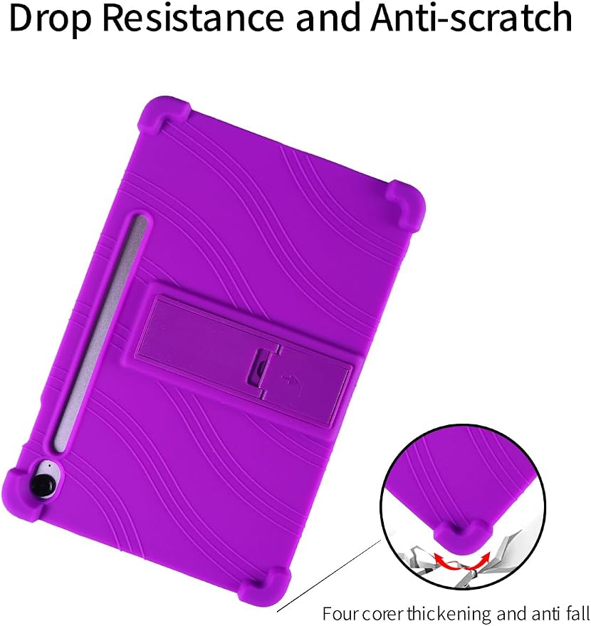 for Samsung Galaxy Tab S10 FE 11 Inch Tablets CaseBOVUGAC Soft Silicone Adjustable Stand Shockproof Kids Friendly for 10 Inch Tablets(Black)
