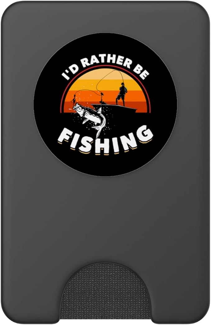 Retro Fisherman Funny Fishing PopSockets Adhesive PopGrip