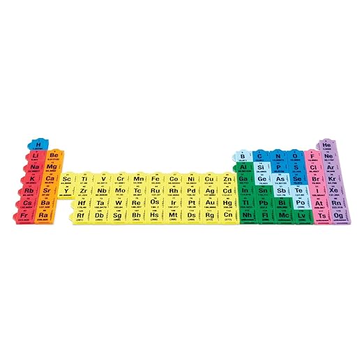 hand2mind Connecting Color Tiles Periodic Table for Kids Ages 10-13, Learn About Elements and Chemistry at Home, Atomic Number, Symbol, Weight, and Electron, Homeschool Supplies (163 Tiles)