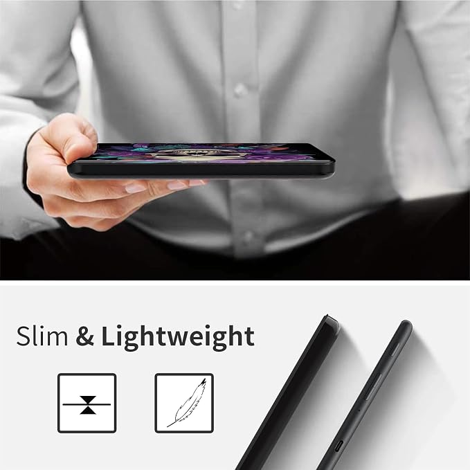 Case for 7 All-New Kindle Paperwhite (12th Generation 2024) and Kindle Colorsoft Signature Edition CoverSlim PU Leather Smart Cases with Auto Wake/Sleep-Black Cat Night Sky