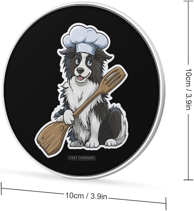 Border Collie Kitchen Wireless Charger Portable Charging Pad | LightweightAll Smartphone