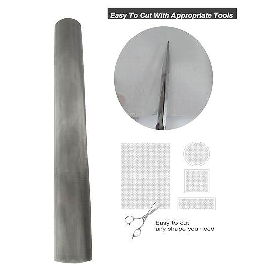304 Stainless Steel Mesh 150Mesh, 15.7"x47.2" Metal Mesh Screen, Woven Fine