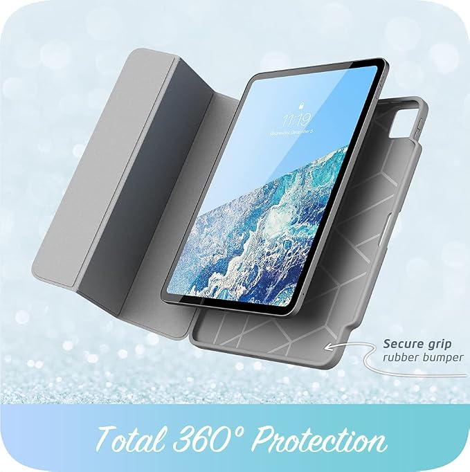i-Blason Cosmo Case for New iPad Pro 12.9 Inch (2022 2021 2020 Release) Full-Body Trifold Stand Protective Case Smart Cover with Auto Sleep/Wake &amp Pencil Holder (Marble)