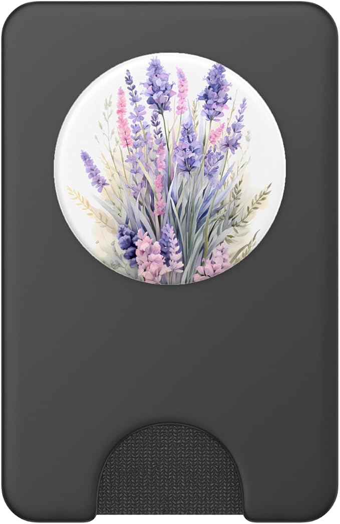 A Lavender Bouquet in Purple Watercolors A Flowery Lavender PopSockets Adhesive PopGrip