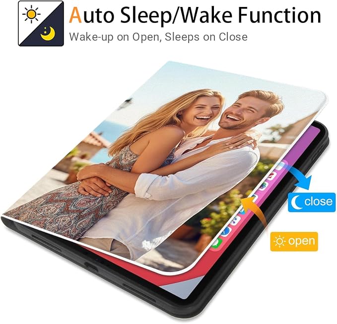 Custom Case for iPad Air 3rd Generation 2019 / iPad Pro 2017 10.5 inch Personalized Customized Picture Logo Text Name PU Leather Tablet Cover Premium Folio Flip Stand Case Auto Wake/Sleep