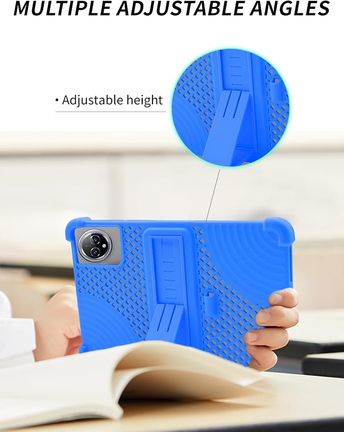 Case for Raemond K80 Tablet 10 Inch Android 15WUNIAK Hollow Back DesignHeat Dissipation Shockproof Lightweight Adjustable Kickstand Silicone Shell&ampKids Friendly Soft CaseBlack
