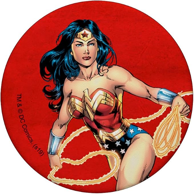 DC Comics Wonder Woman Character PopSocket Adhesive PopGrip for Phones and Tablets Black