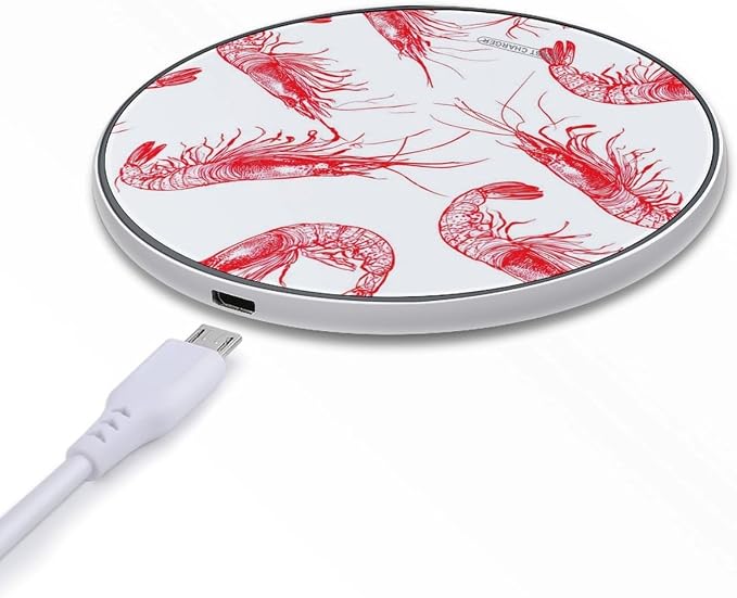 Lobster Shrimp Print Wireless Charger Portable Charging Pad | LightweightAll Smartphone