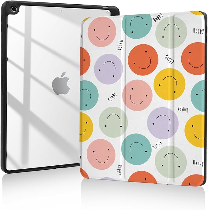 Case for iPad 9th/8th/7th GenerationiPad 10.2 inch Case Clear Back iPad 2021/2020/2019 CoverTrifold StandPencil HolderAuto Sleep/Wake UpCute Aesthetic DesignedCheckerboard