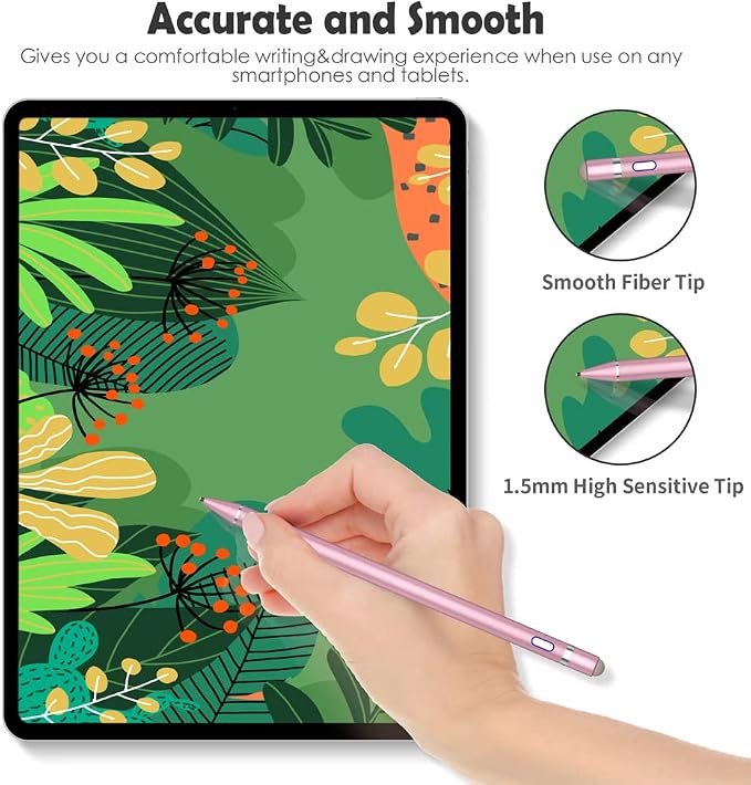 Active Stylus Pen for Touch ScreensDual Pen Tips for iOS &amp Android Drawing &amp WritingHigh Precise Digital Pencil for Apple iPhone 16/15/14/13/12/11/X/8iPad Air/Pro/MiniPhone/Tablet/Sam-sung