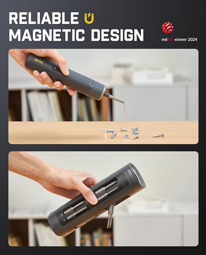 Fanttik S1 Pro Electric Screwdriver, Power Screwdriver with16 S2 Steel Bits, 3 Torque Settings, Max 6 N.m, 2000mAh Battery, LED Light & 1/4''Hex, Ideal Tool for Furniture & Gaming PC