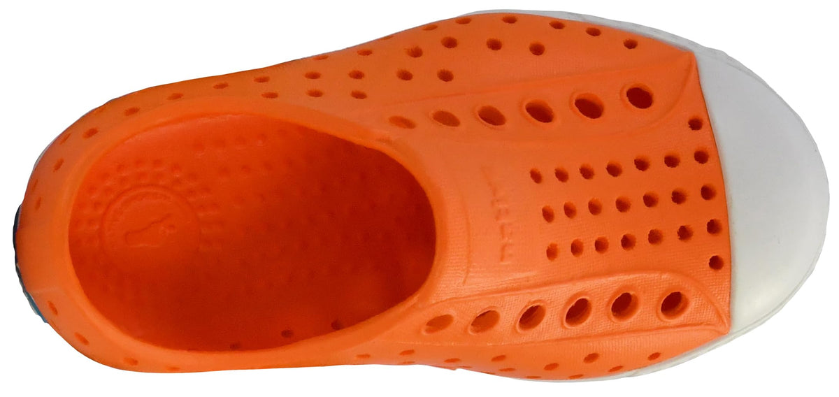 Native Shoes Unisex-Kids Jefferson Sneakers, Sunset Orange/Shell White, 4 Big Kid