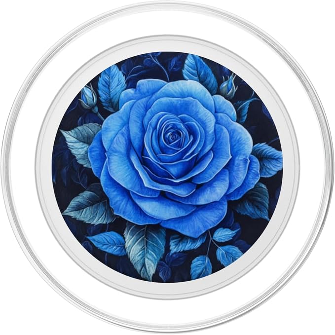 Blue Rose Colourful Flowers and Plants Leaves PopSockets Adhesive PopGrip