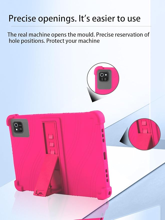 for kelankeke K10 Android 10-Inch TabletUYRUREL Skin-Friendly Soft Silicone Protective CaseFull Protection Against Drops and Scratcheswith Adjustable Viewing StandBlack.