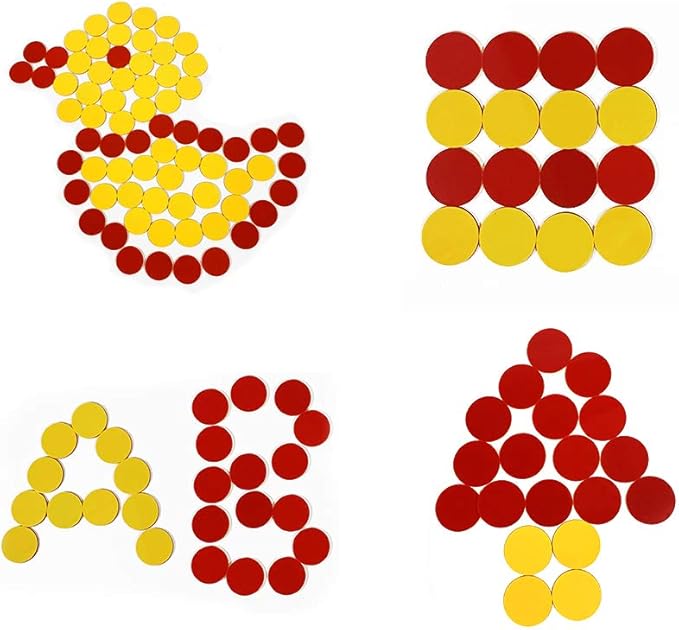 Plastic Two-Color Counter,Red/Yellow Two Side 1000 PCS,Counting Manipulatvies, Math Counters for Kids, Counting Chips