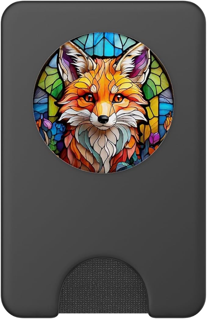 Stained Glass Red Fox PopSockets Adhesive PopGrip