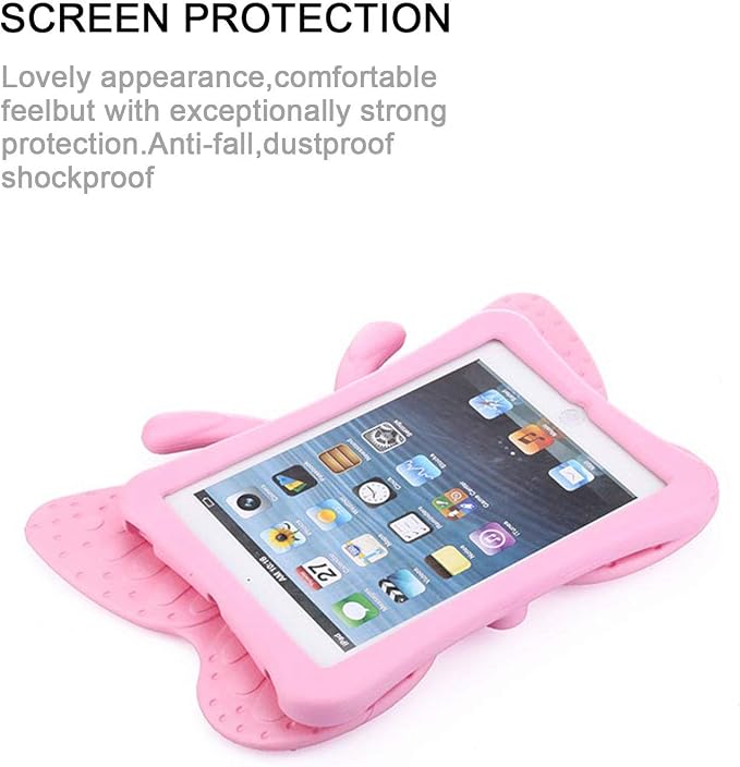 Kids Case for 7.9 iPad Mini 5/4/3/2/1 Silicone Shockproof Cover with Handle Kickstand Black