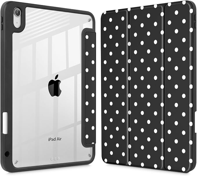 Tuiklol for iPad 10.2 inch 9th / 8th / 7th Gen 2021 2020 2019 Release Case | Built in Pencil Holder - TPU Protection Trifold Stand Stand Clear Back Tablet Cover With Auto Wake/Sleep Blue berries