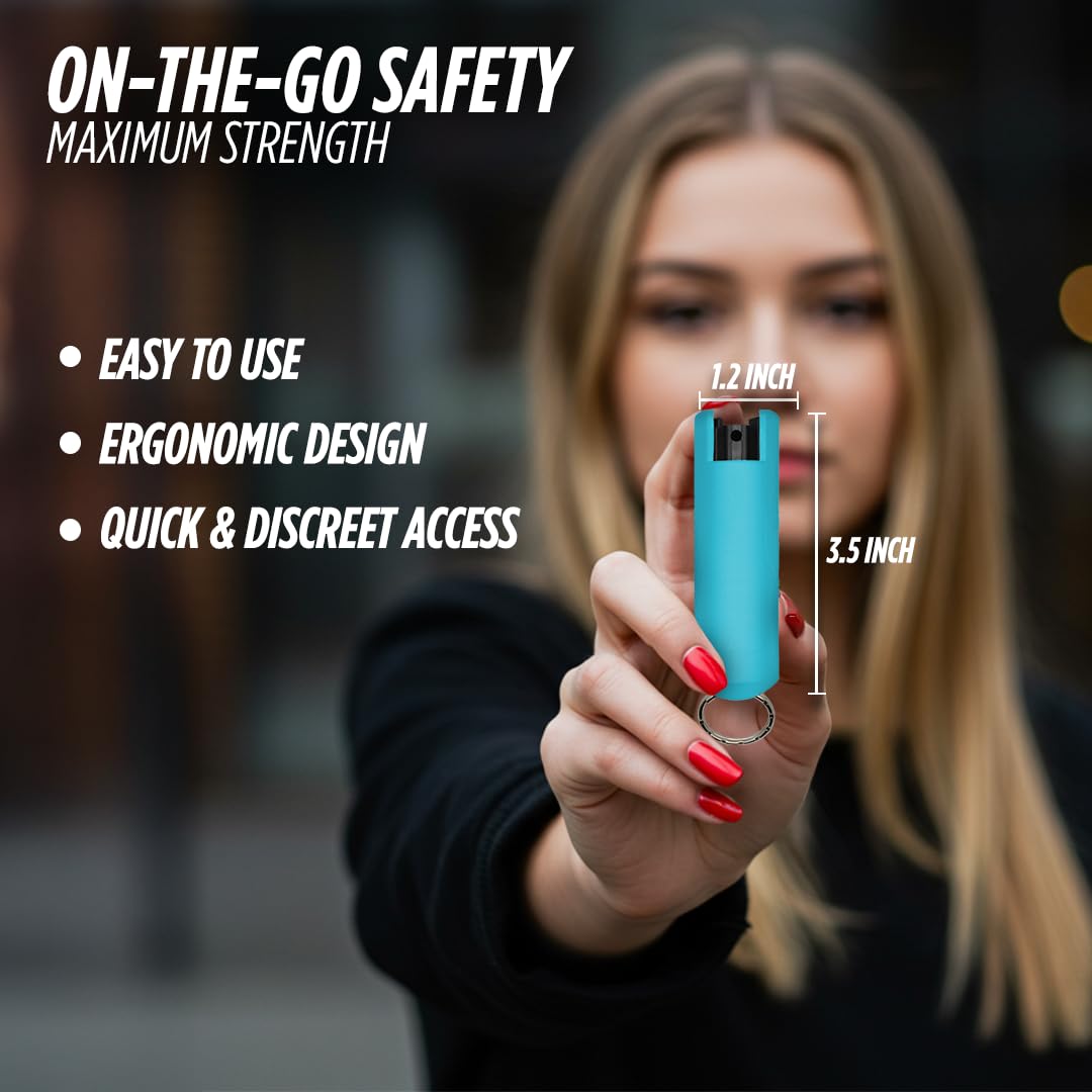 GUARD DOG SECURITY Quick Action Pepper Spray, Maximum Strength, 16-ft Range, Belt Clip For Easy Carry & Fast Access, keychain ready, Made in USA