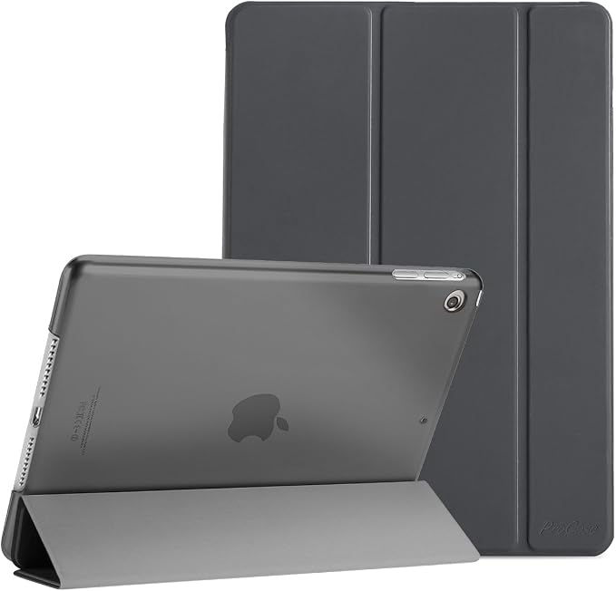 ProCase Smart Case for iPad mini 1 2 3(Model: A1432 A1454 A1455 A1489 A1490 A1491 A1599 A1600) Slim Lightweight Stand Cover with Translucent Frosted Back Support Auto Sleep/Wake -Grey