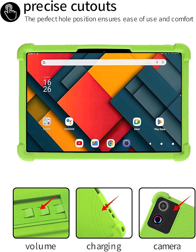 for Jeazans Jzpad-A10Pro Tablet 10 Inch Android Tablets CaseBOVUGAC Soft Silicone Adjustable Stand Shockproof Kids Friendly for Jeazans A10Pro Tablets(Black)