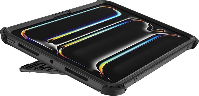 OtterBox Symmetry Series Folio Case for iPad Pro 11-inch (M4) (2024) - Thunderstorm (Black) Ultra-Sleek Design Multiple Viewing Positions Magnetic Sleep/Wake Cover (Ships in polybag)