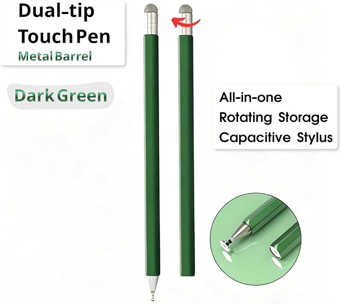 Retractable 2-in-1 Stylus Pen for Nintendo Switch 2&amp1 Dual Tips Aluminum Touch Pen for Switch OLED Lite &amp All iOS Android Touch Devices Passive No Charge Game Stylus (Black)