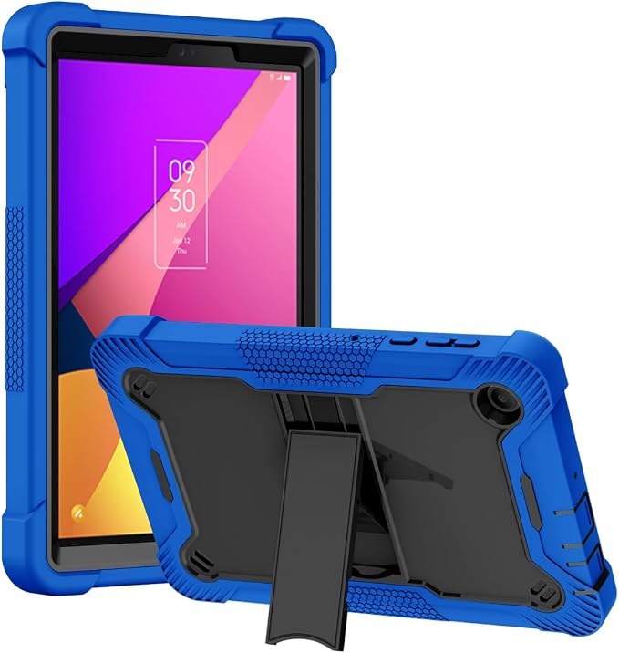 KIQ Guardian Case for TCL Tab 8 LE/TCL Tab 8 Hybrid Shockproof Cover with Kickstand - Black/Black