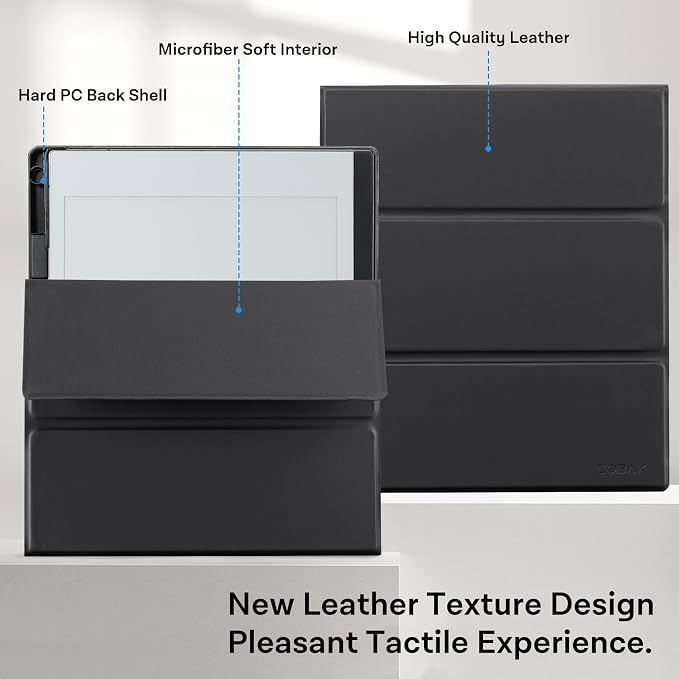 CoBak Case Compatible with Remarkable 2 Paper Tablet Black | Built-in Pen Holder Multi-Angle Foldable Stand Custom Fit for 2020 Released reMarkable 2