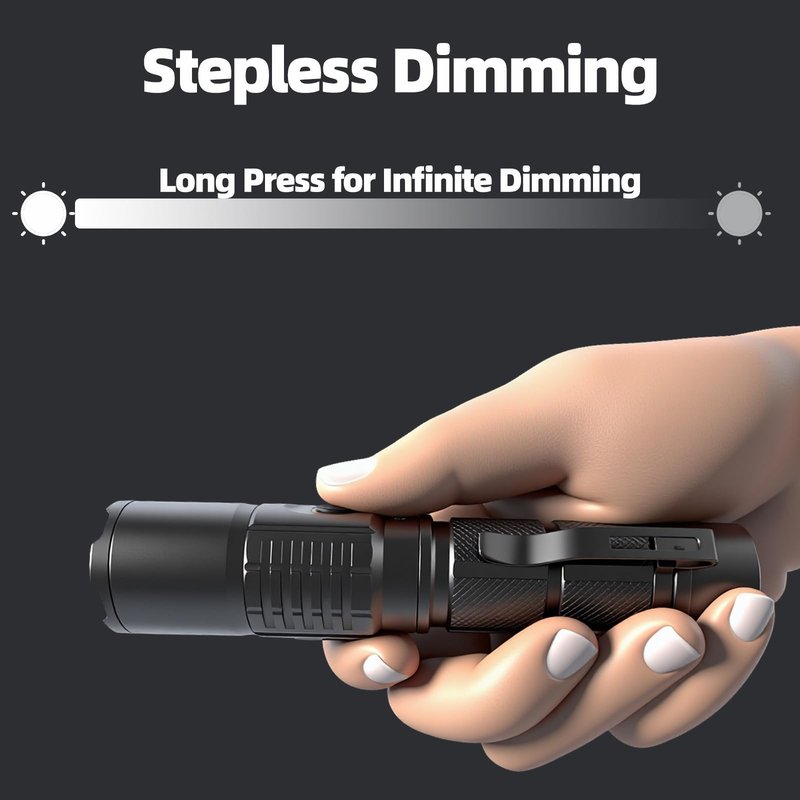 Rechargeable Flashlight,2000 Lumen Tactical Flashlight,Dog Walking Flashlight Fits Pocket & Backpack Clip,IPX4 Waterproof EDC Flashlight for Hiking Camping Car Emergency,USB-C Compact LED Torch